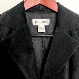 BLACK Suede real leather classic jacket vintage